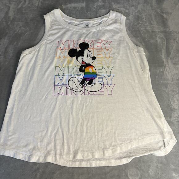 Disney Parks Rainbow Pride Mickey Mouse Ringer Tank Top Women's 2X - Picture 1 of 7